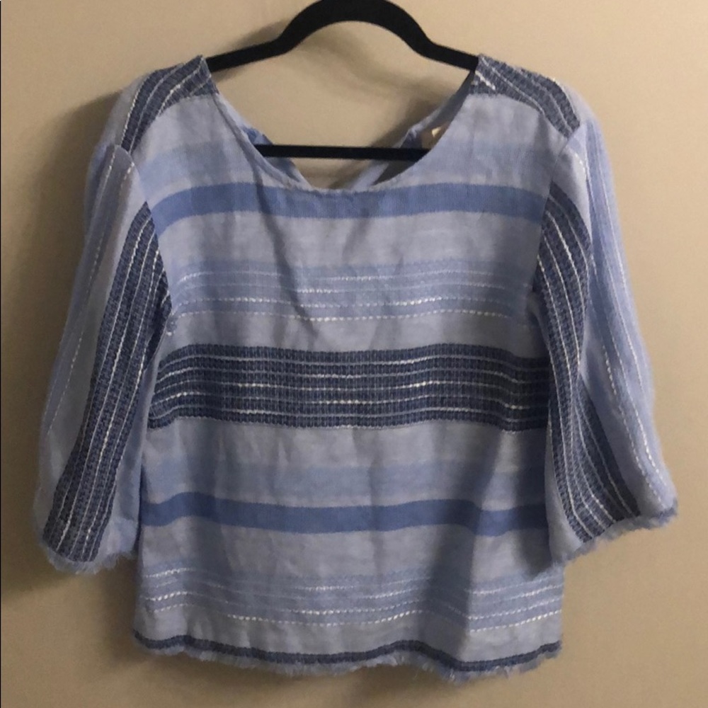 Blue and white tee